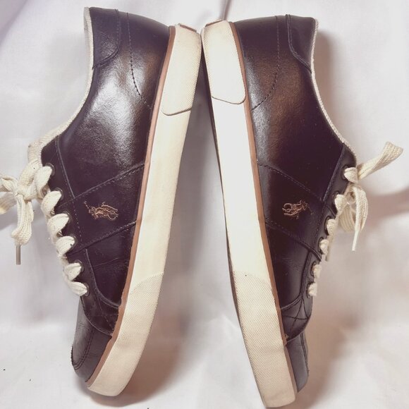 Polo Ralph Lauren Harold Men's Brown Leather Sneakers-Size 10 D-Casual-Lace up - Picture 9 of 16